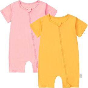 Baby Boys Girls 2 Pack Romper Short Sleeve Summer Jumpsuits