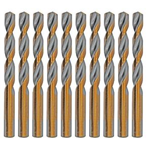 Hss Drill Bit Set 10Pcs 11/32 in. Parabolic Flute Golden/Black Jobber Twist Drill Metal Steel