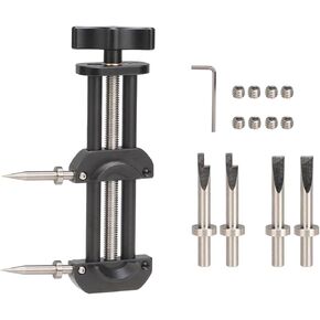 Camera Lens Vise Repair Tool with Spanner DSLR Lens Thread Repair Tool Adjustable Jaws 304 Stainless Steel 5.55x1.77x0.87 inch Black