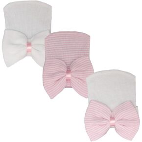 Newborn Baby Hospital Hat Infant Cap with Big Bow Soft Cute Knot Nursery Beanie in Saudi Arabia