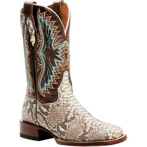 Dan Post Women's Back Cut Natural Python Exotic Western Boot Broad Square Toe - Dps730