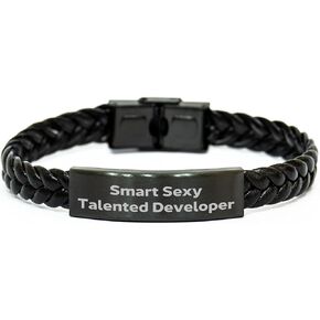 Smart Sexy Talented Developer's Interlaced Leather Bracelet Gifts for Developer Lovers - Unique Valentine's Unique Gifts from Sweetheart to Developer Girl