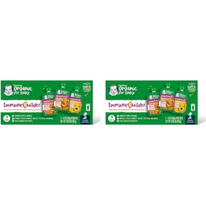 Gerber Organic For Baby 2nd Foods Pouches Immune Builder Variety Pack (3) Carrot Apple Mango (3) Mango Peach Carrot Sweet Potato Oatmeal (3) Pear Mango Avocado 1.96lb (9 Pack) in Saudi Arabia