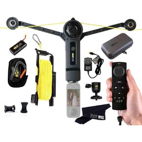 LITE Cable Cam with Remote for Action Cameras, Smartphones, 360 Camera or DSLR Mirrorless Cameras up to 3.3LBs - Includes Wiral Travel Case (2 Items) (Pro Bundle)