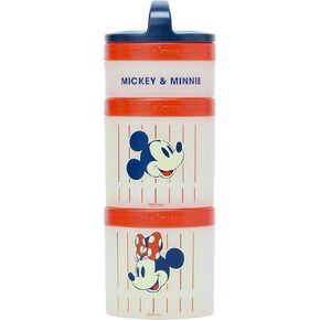 Whiskware Disney Mickey Mouse and Friends Stackable Snack Containers for Babies, Toddlers, and Kids, 3 Stackable Snack Cups for School and Travel, Cupholder Friendly, Mickey and Minnie! Baseball!