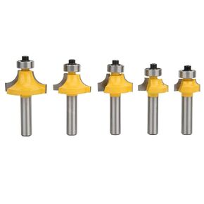 5 Pcs 8mm Shank Router Bit Set, YG8 Alloy Cutter Head, Painted Surface for , Various Sizes for Different Woodworking Scenarios, Ideal for Rounding and Cutting Invert