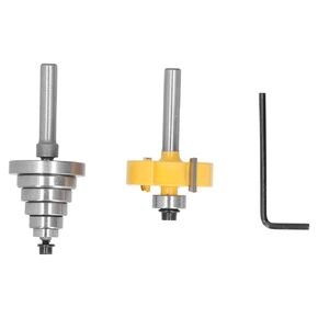Rabbet Router Bit Set with 6 Bearings Ideal Woodworking Tool Hard Carbon Steel Blade Anti Backlash Design 1/4in Shank 1/2in Cutting Depth