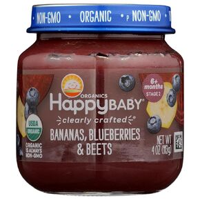 HAPPY BABY Organic Stage 2 Apples Spinach Baby Food, 4 OZ