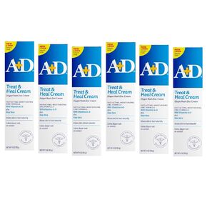 A+D Treat & Heal Zinc Oxide Diaper Rash Ointment, 4 oz (Pack of 6)