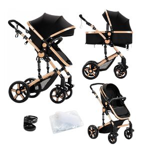 تسع نقاط تسعة 2 في 1 عربة أطفال مع bassinet ، عربة الأطفال الرضع القابلة للانعكاس القابلة للانعكاس من طيبة واحدة قابلة للطي ، عربة أطفال سفر حديثي الولادة الصغار.