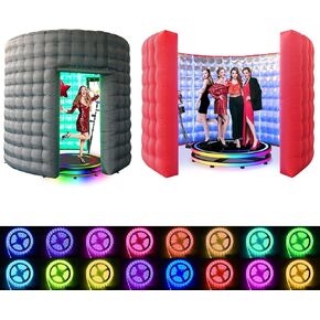 360 Photo Booth Backdrop,360 Enclosure Photo Booth,Inflatable Photo Booth,360 Photo Booth Enclosure with LED 360, Inflatable Photo Booth with Silver Reflective,360 Photo Booth Backdrop