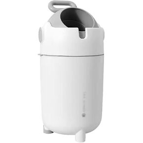 Rubbish Bin Creative Trash Can Cylinder Type Large Capacity Plastic Garbage Can with Lid Baby Diaper Pail for Living Room Bedroom Bathroom, 15 Liters Waste and Recycling Kitchen Bin
