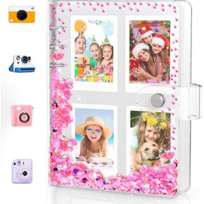 Small Photo Album 2x3 for Instax Mini Series Instant Film, 3 Inch Mini Photo Album for Polaroid Snap, SocialMatic Instant Cameras & Zip Printer, Gift for 3~10 Year Old Girl(Holds 60 Photos)