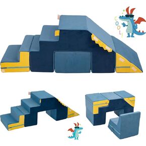 ألعاب Sun & Summbing Toys Foam Play للعب الأطفال الصغار ، ومجموعات اللعب المتسلق الناعمة للديناصورات ， لتلاعب المبتدئين الداخليين الصغار مع سلالم شريحة ، منحدر ، طاولة وكرسي