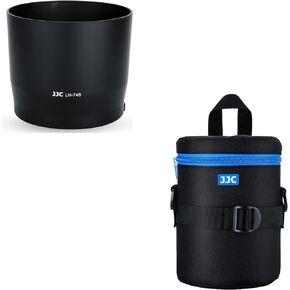 JJC ET-74B Lens Hood & Padded Lens Case Pouch for Canon RF 100-400mm f/5.6-8 is USM, Canon EF 70-300mm f/4-5.6 is II USM Lens