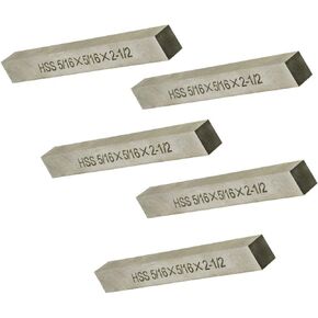 Set Of 5 Pcs 5/16 x 5/16 x 2-1/2 inch M2 Ground High Speed Steel Lathe Tool Bit Fly Cutter Mill Blank