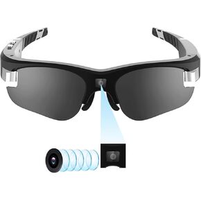 Camera Sunglasses, Waterproof Sports 1080P Full HD Video Sunglasses with Polarized UV400 Protection Safety Lenses for Driving, Riding, Fishing, and Other Outdoor Sports