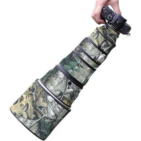 CHASING BIRDS Camouflage Waterproof Lens Coat for Sony FE 400mm F2.8 GM OSS Rainproof Lens Protective Cover (Shadow Black, with 1.4X and 2.0X TC)