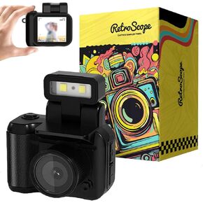 Retroscope Mini Camera - Instant Printing, HD Photo & Video Recording, Timed Photo, Loop Recording, MP3 - Black