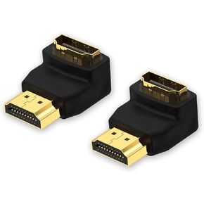 VCE HDMI 90 Degree Adapter 2 Pack, Right Angle HDMI Male to Female l Adapter 3D&4K Supported