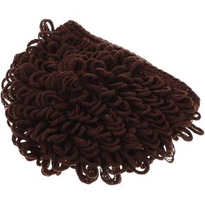 Baby Wig Hat Toddler Knit Cap Soft Yarn Novelty Beanie Unisex Afro Wig Design Warm Headwear 40-50cm Circumference Dark Brown