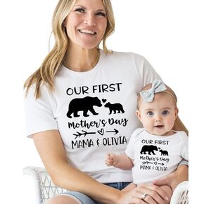 Our First Mothers Day Matching Shirts For Baby And Mom, First Mothers Day Gifts For New Mom, 1st Mothers Day Gifts For Daughter In Law, Mama And Baby Bear Shirts. BEAR1