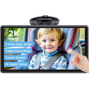 Baby Car Monitor for Backseat, 7" Touchscreen Camera Baby Camera with USB Plug and Play Easy Setup, 150° Wide Angle, Night Vision, Flexible 360 Rotation