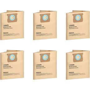 19-4104 Disposable Filter Bags 6Pack Compatible with DEWALT 5-8 Gallon Wet/Dry Vacuum: DXV05P, DXV05S, DXV06PL, DXV08S, DXV08SL, DXV08SA，DXVA，DXVO