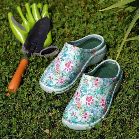 Lightweight Paw Print Garden Clogs Comfortable & Breathable Slip-On Shoes for Gardening in Saudi Arabia
