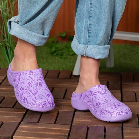 Lightweight Paw Print Garden Clogs Comfortable & Breathable Slip-On Shoes for Gardening in Saudi Arabia