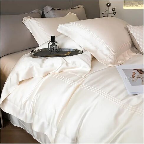 Bed Four Pieces Set Premium Minimalist Bedding Set Color Chic Frame Patchwork Duvet Cover Sheet Pillowcase 4 Piece Set(5,Double 200X200CM4PCS-FLAT Bed Sheet) in Kuwait