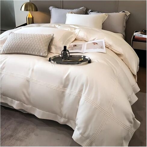 Bed Four Pieces Set Premium Minimalist Bedding Set Color Chic Frame Patchwork Duvet Cover Sheet Pillowcase 4 Piece Set(5,Double 200X200CM4PCS-FLAT Bed Sheet) in Kuwait