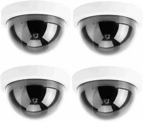 4pcs محاكاة القبة كاميرا CCTV وهمية الأمن كاميرا أمان وهمية مع ضوء LED وامض (أبيض) in Kuwait