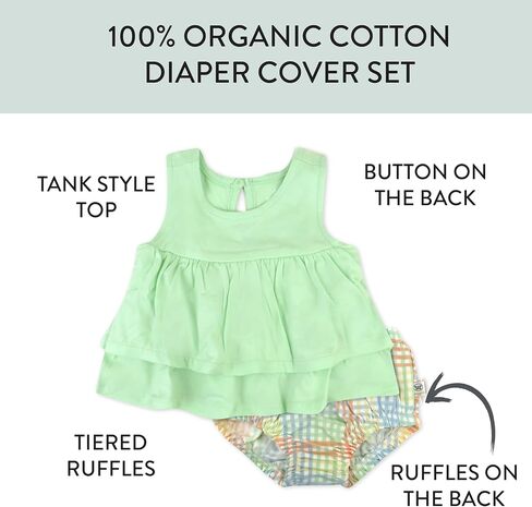 HonestBaby baby-girls Multipack Dress & Diaper Cover 100% Organic Cotton for Infant Baby and Toddler Boys, Girls, Unisex in Saudi Arabia