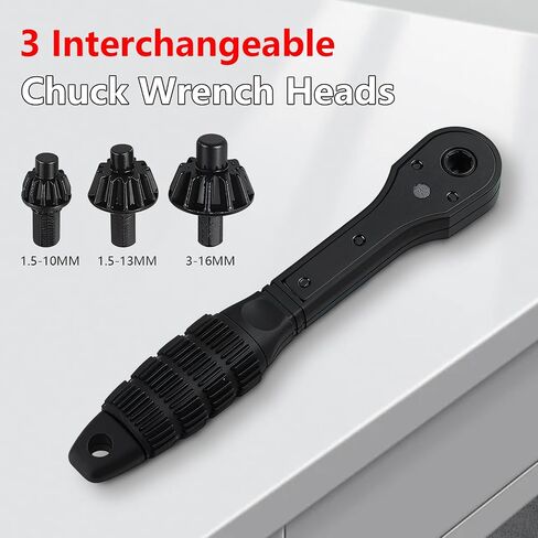 وجع مفتاح Chuck 2-in-1 في -1 ، مفتاح مفتاح الرأس المزدوج العالمي ، مقبض غير قابل للانزلاق ، متوافق مع معظم التدريبات الكهربائية وأدوات الطاقة in Saudi Arabia