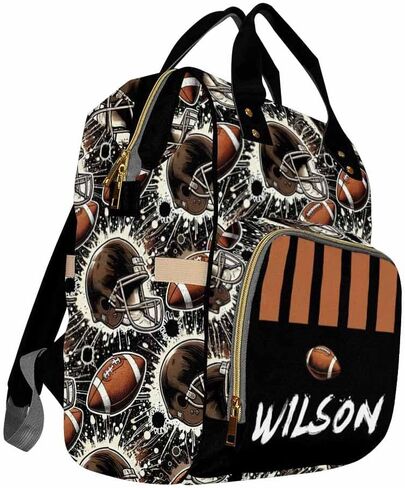 Custom Diaper Bag with Name,Personalized Diaper Bag Backpack &Insulated Water Bottle Mother Gift for Boys Girls,Baby Travel Bag Nursing Diaper Mommy Backpack with Adjustable Shoulder Straps Nappy Bag in Saudi Arabia