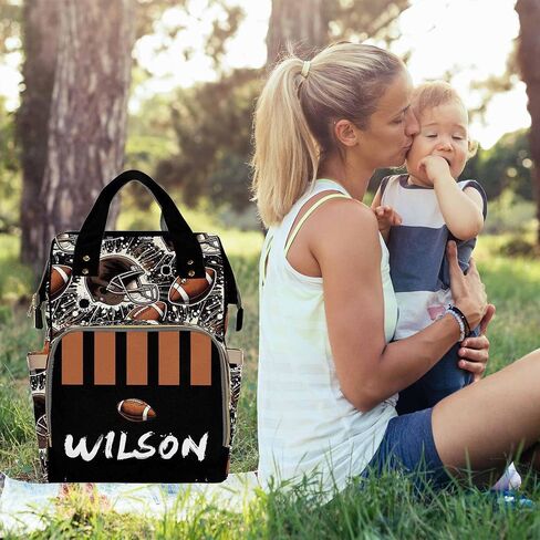 Custom Diaper Bag with Name,Personalized Diaper Bag Backpack &Insulated Water Bottle Mother Gift for Boys Girls,Baby Travel Bag Nursing Diaper Mommy Backpack with Adjustable Shoulder Straps Nappy Bag in Saudi Arabia