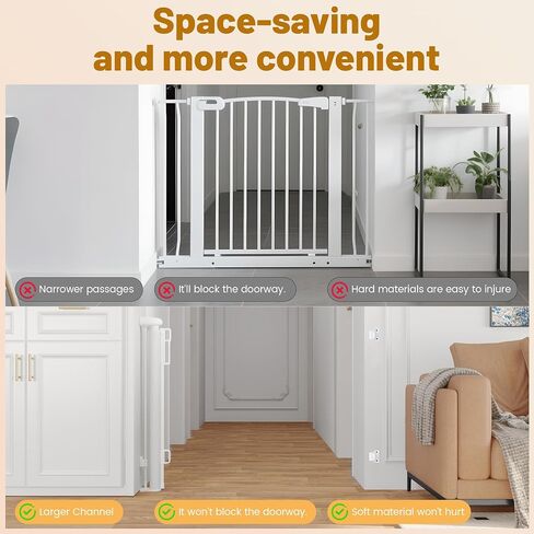Retractable Baby Gate, 58" W x 33" H Extra Wide Mesh Dog Gate for Stairs, Doorways, Hallways, Outdoor, Indoor(White) in Saudi Arabia