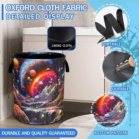 Dream Galaxy Mountains Laundry Basket Funny Oxford Cloth Laundry Hamper With Handle Foldable Portable Clothes Storage Basket 18.9 X 16.5 In Storage Bag For Laundry Room/Bathroom/Bedroom/Dormitories in Saudi Arabia