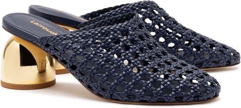 Larroodé Dew Drop Macrame Mule في Navy Leather in Kuwait