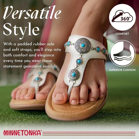 MINNETONKA Brenn - Dressy Slide Sandals for Women with a Classic Slip-On Design, Padded Rubber Soles, and Metal Accents and Ornaments in Saudi Arabia