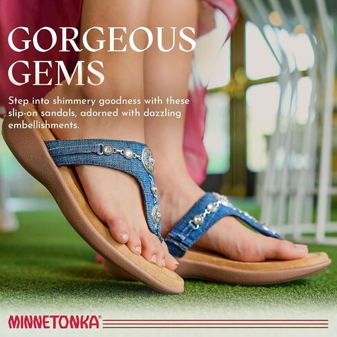 MINNETONKA Brenn - Dressy Slide Sandals for Women with a Classic Slip-On Design, Padded Rubber Soles, and Metal Accents and Ornaments in Saudi Arabia