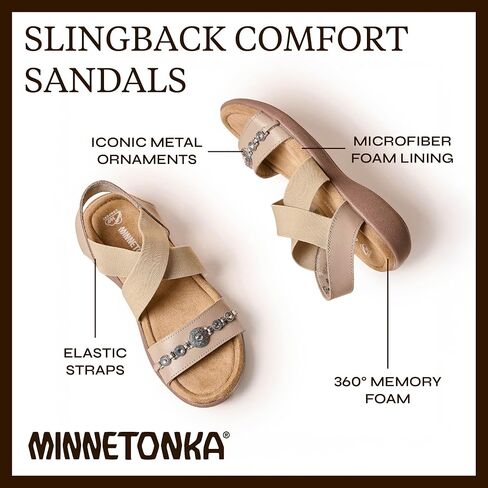 MINNETONKA Brenn - Dressy Slide Sandals for Women with a Classic Slip-On Design, Padded Rubber Soles, and Metal Accents and Ornaments in Saudi Arabia