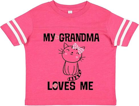 inktastic My Grandma Loves Me Girls Kitty Toddler T-Shirt in Saudi Arabia