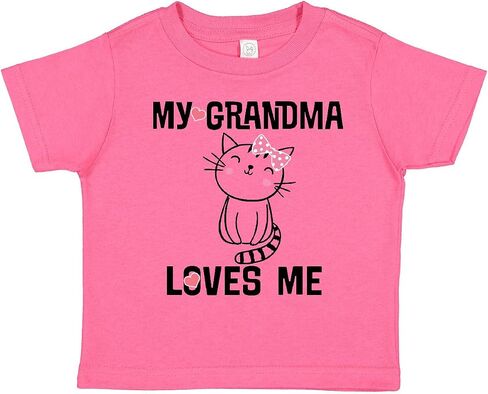 inktastic My Grandma Loves Me Girls Kitty Toddler T-Shirt in Saudi Arabia