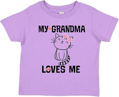 inktastic My Grandma Loves Me Girls Kitty Toddler T-Shirt in Saudi Arabia