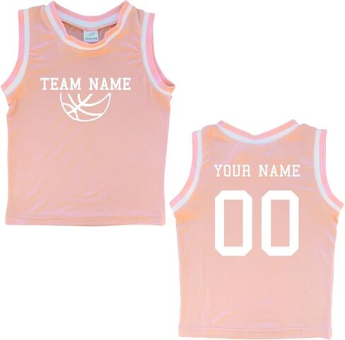 Custom Sleeveless Basketball Team Sport Jersey for Toddlers-Personalized with Name & Number-Front and Back in Saudi Arabia