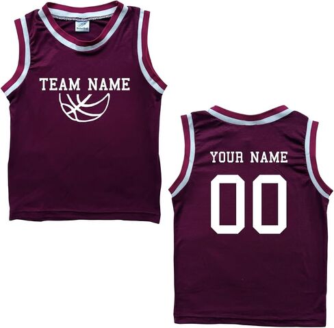 Custom Sleeveless Basketball Team Sport Jersey for Toddlers-Personalized with Name & Number-Front and Back in Saudi Arabia