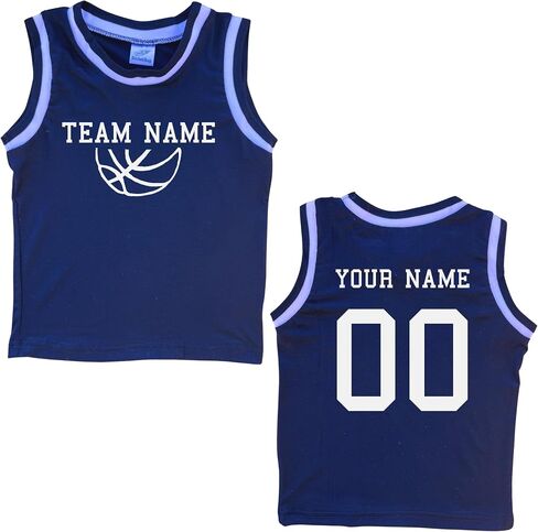 Custom Sleeveless Basketball Team Sport Jersey for Toddlers-Personalized with Name & Number-Front and Back in Saudi Arabia