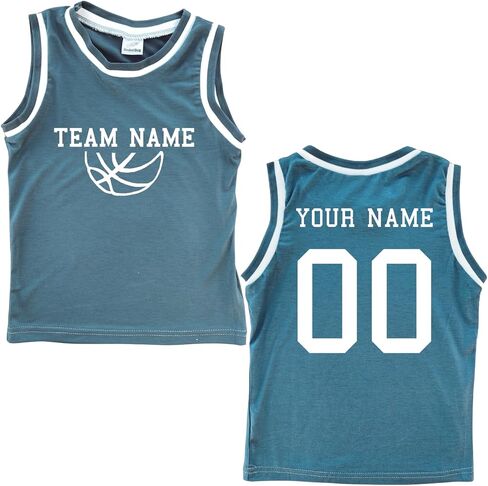 Custom Sleeveless Basketball Team Sport Jersey for Toddlers-Personalized with Name & Number-Front and Back in Saudi Arabia